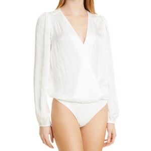 NWT PAIGE Whitney White Long Sleeve Bodysuit